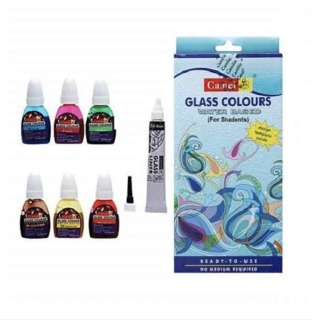 Camel Glass Colours Water Based 6 Shades Glass Painting color