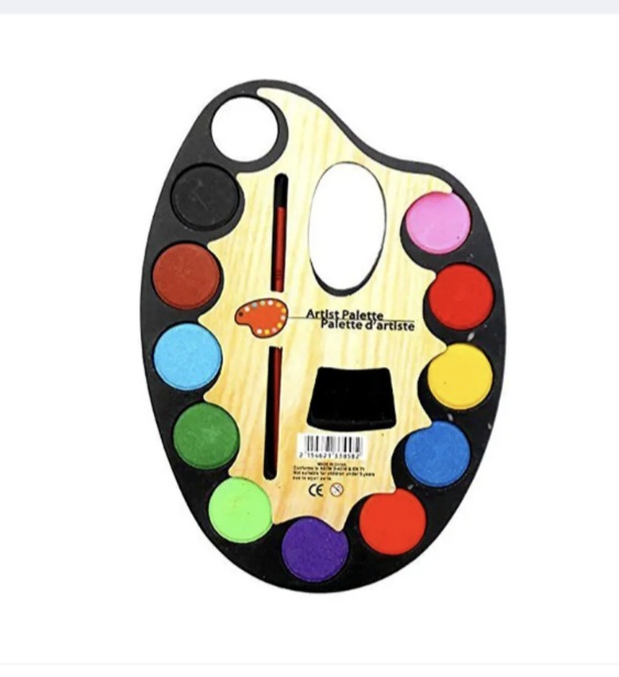 Kids Large Palette Water Color Set 12 Color and Artist Paint