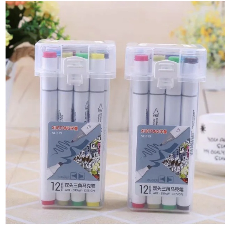 12 Colors Dual Tip Art Marker Set 12 pes set