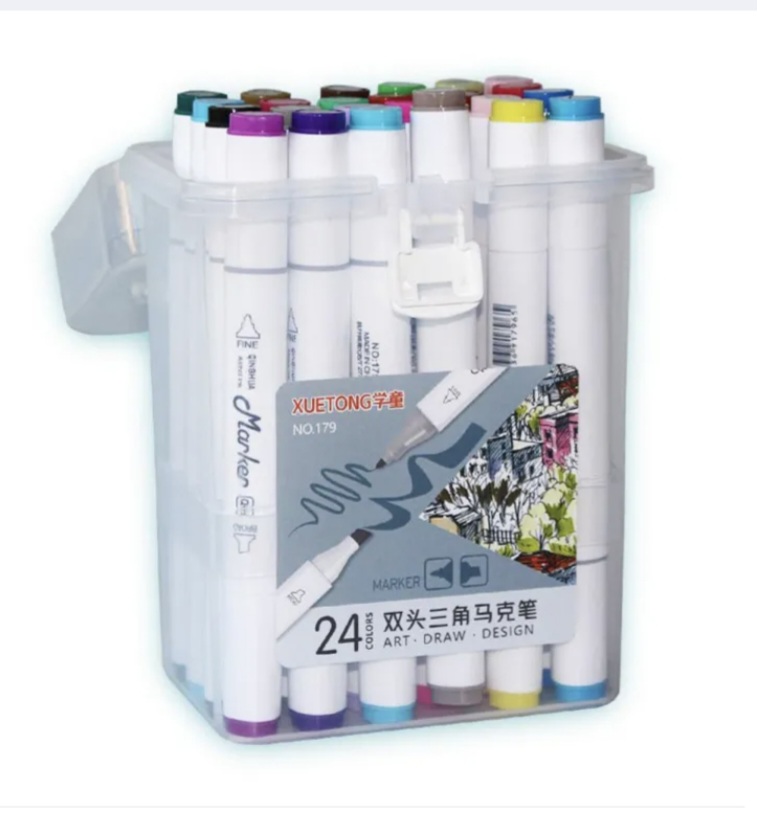 Xuetong 24 Colors Dual Tip Art Marker Set 24 colors Dual Point Markers